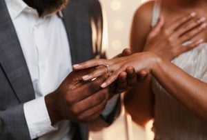 man asking woman for her hand in marriage