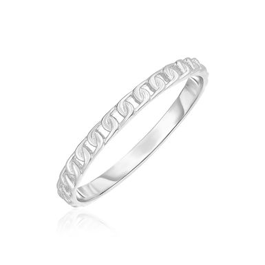 14k White Gold Ring with Bead Texture (Size 7)