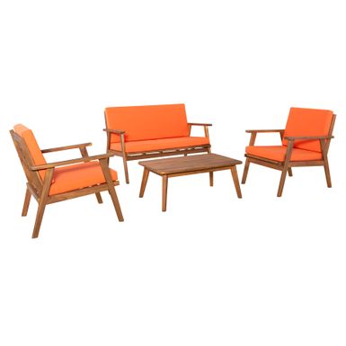 Orange chairs and table set