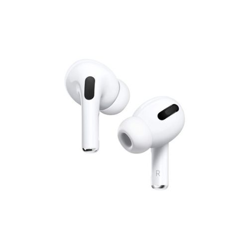 White AirPods headphones