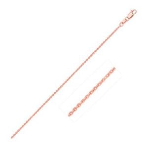 14k Rose Gold Round Cable Link Chain 0.7mm (20 Inch)