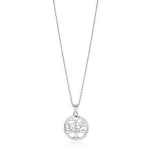 Sterling Silver Round Tree of Life Necklace
