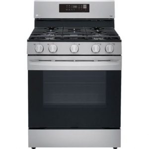 LG - 5.8 Cu. Ft. Freestanding Gas True Convection Range with EasyClean WideView Window and AirFry - Stainless steel